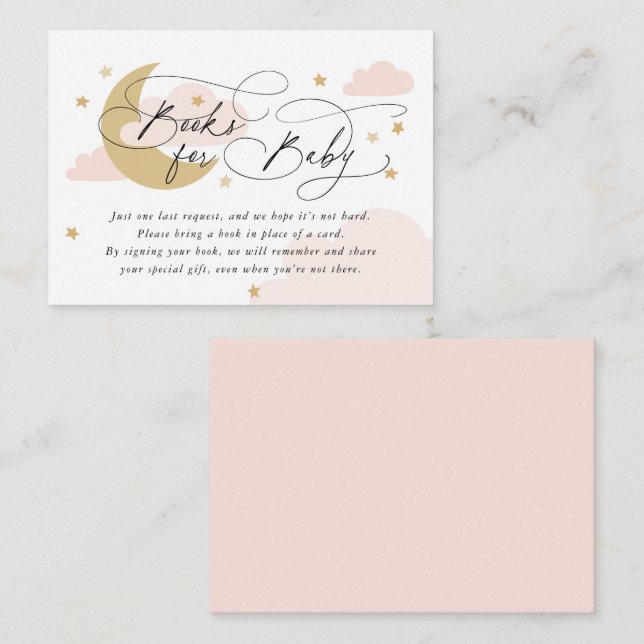 Baby Shower för begäran om beställning av måne och Tilläggskort (Fram/baksida)