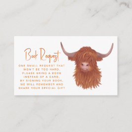 Baby Shower för begäran om Bok för Cute Highland C Tilläggskort