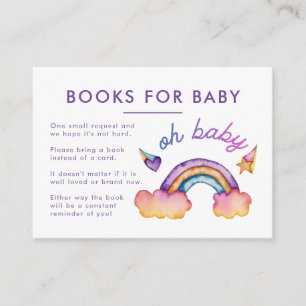 Baby Shower för begäran om Rainbow Bok Tilläggskort