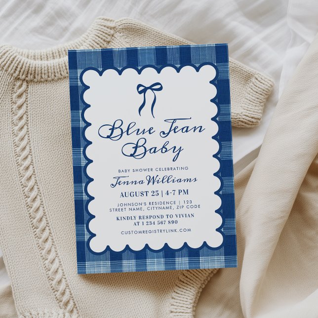 Baby Shower för Blå Jean Pojken Inbjudningar (Skapare uppladdad)