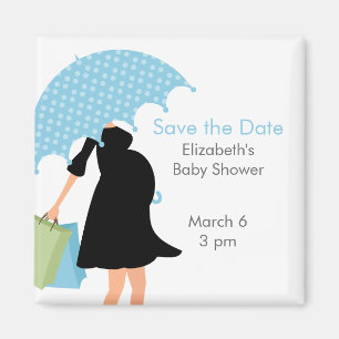 Baby shower för blåttparaplymammor magnet