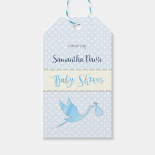 Baby shower för blåttStorkpojke Presentetikett
