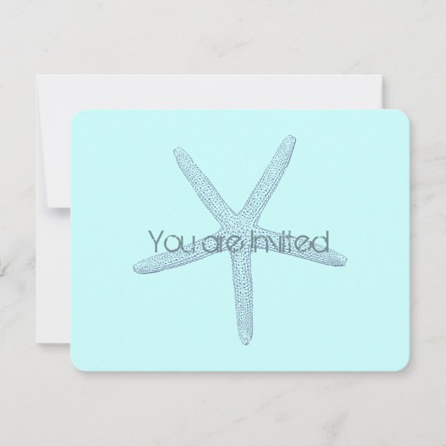 Baby shower för blåttstrandsjöstjärna inbjudningar (Framsida)