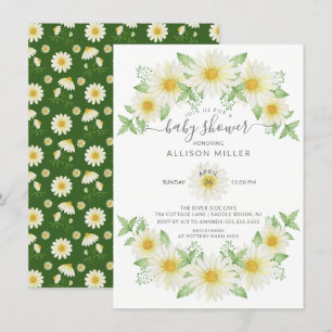 Baby Shower för Blommigt av färsk Daisy Inbjudningar