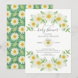 Baby Shower för Blommigt av färsk Daisy Inbjudningar