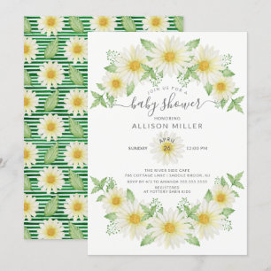 Baby Shower för Blommigt av färsk Daisy Inbjudningar