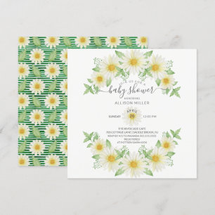 Baby Shower för Blommigt av färsk Daisy Inbjudningar