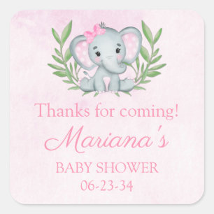 Baby Shower för Blommigt för flicka i den tropis Fyrkantigt Klistermärke