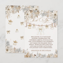 Baby Shower för Blommigt för flickvinter Tack Kort