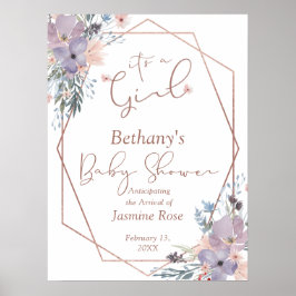 Baby Shower för Blommigt för jodblommor Poster
