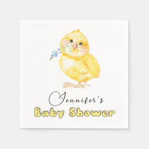 Baby Shower för Blommigt för liten Chick Pappersservett
