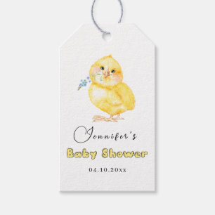 Baby Shower för Blommigt för liten Chick Presentetikett
