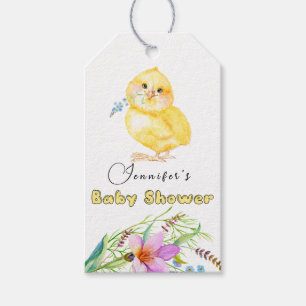 Baby Shower för Blommigt för liten Chick Presentetikett