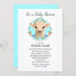 Baby Shower för Blommigt för ljusblå baskrar i Cut Inbjudningar