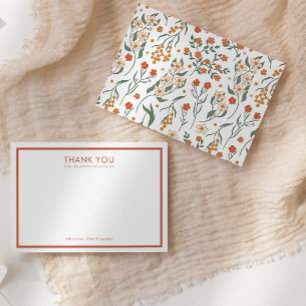 Baby Shower för Blommigt i Modern Retro Groovy Tack Kort
