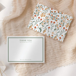 Baby Shower för Blommigt i Modern Retro Groovy Tack Kort