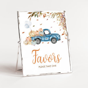 Baby Shower för Blue Lastbil Pumpkin Favoriter Poster
