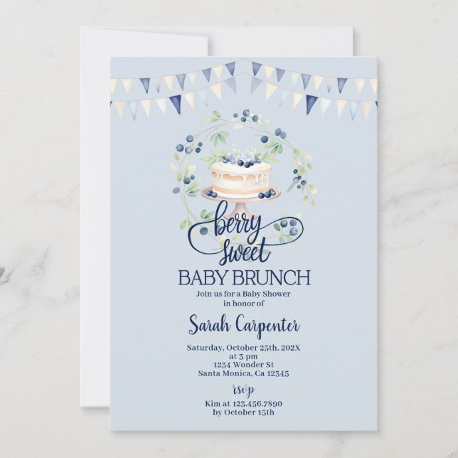 Baby Shower för Blueberry Baby Brunch Inbjudningar (Framsida)