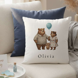 Baby Shower for Boy – Blue Balloon Teddy Bear  Kudde