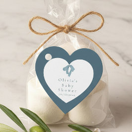 Baby Shower for Boy – Blue Bow , Customizable Gåvor Etiketter