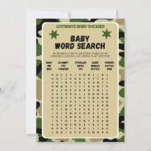 Baby Shower för Boy Camo - Editable Namn, 5x7