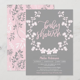 Baby shower för brudslöjakranblommigt inbjudningar
