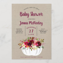 Baby shower för Burgundy blom- vitpumpa