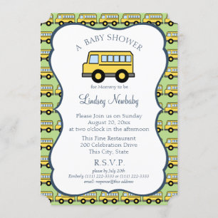 Baby Shower för Buss i skolan Inbjudningar