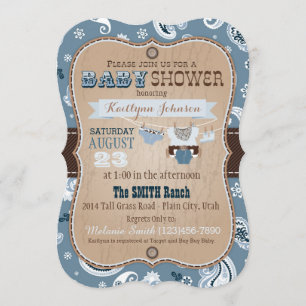 Baby shower för CowboyBandannajumper Inbjudningar