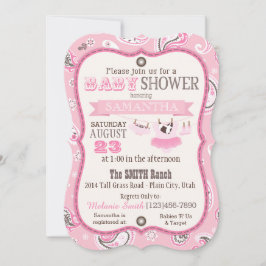 Baby shower för CowgirlBandannaTutu Inbjudningar
