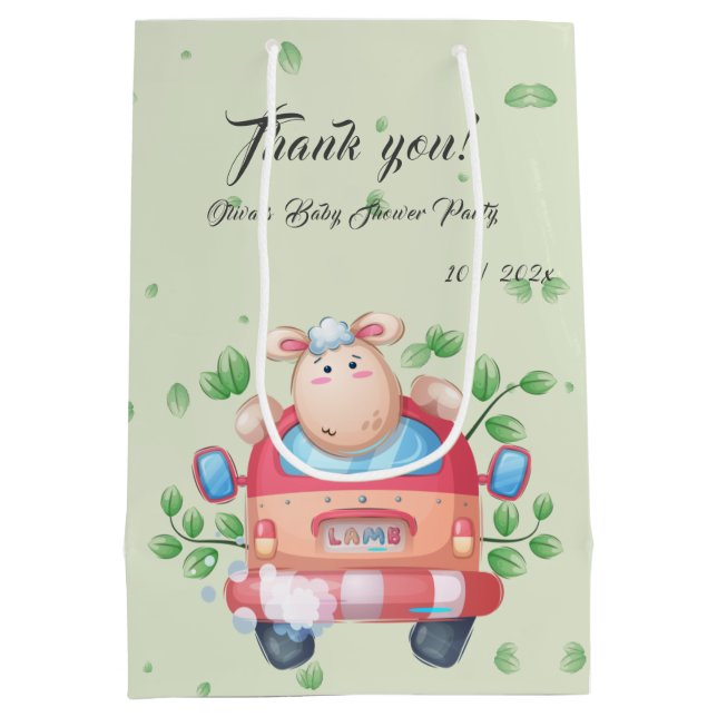 Baby Shower för Cute Baby Lamb (Baksidan)