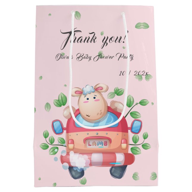 Baby Shower för Cute Baby Lamb (Baksidan)