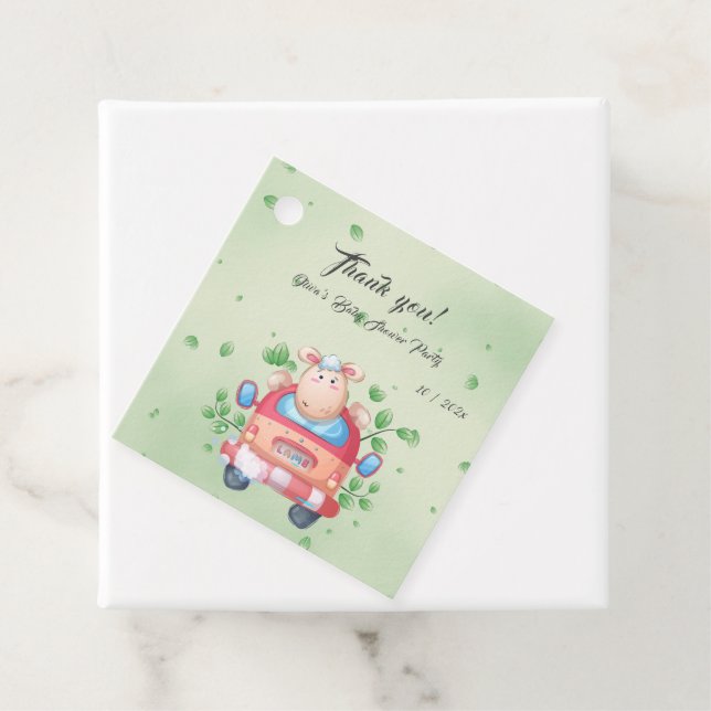 Baby Shower för Cute Baby Lamb Gåvor Etiketter (På plats)