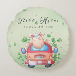 Baby Shower för Cute Baby Lamb Rund Kudde