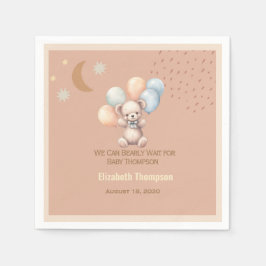Baby Shower för Cute Boho Nalle Ballower Pappersservett
