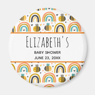 Baby Shower för Cute Humla och Rainbows Mönster Magnet