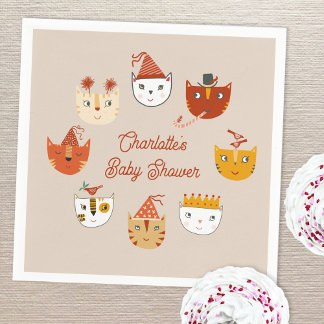 Baby Shower för Cute Kattunge Personlig Pappersservett
