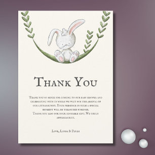 Baby Shower för Cute Modern Bunny Neutralt Tack Kort