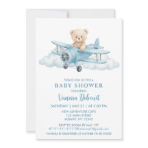Baby Shower för Cute Nalle Himmel Äventyr