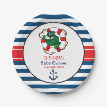 Baby Shower för Cute Nautical Alligator