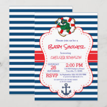 Baby Shower för Cute Nautical Alligator
