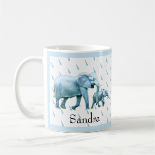 Baby Shower för Cute Pojke blue Elephants Baby Sho Kaffemugg