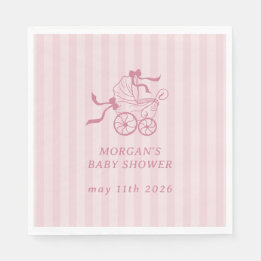 Baby Shower för Cute Preppy Baby Barnvagn Pappersservett