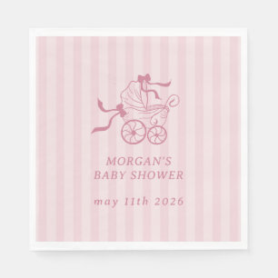 Baby Shower för Cute Preppy Baby Barnvagn Pappersservett
