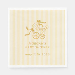 Baby Shower för Cute Preppy Baby Barnvagn Pappersservett