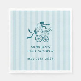 Baby Shower för Cute Preppy Baby Barnvagn Pappersservett
