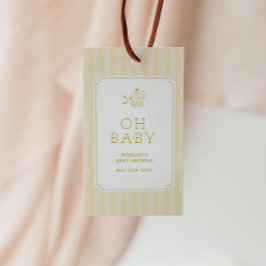 Baby Shower för Cute Preppy Baby Barnvagn Presentetikett
