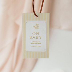Baby Shower för Cute Preppy Baby Barnvagn Presentetikett