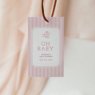 Baby Shower för Cute Preppy Baby Barnvagn Presentetikett