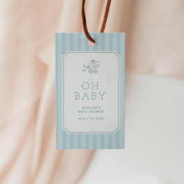Baby Shower för Cute Preppy Baby Barnvagn Presentetikett
